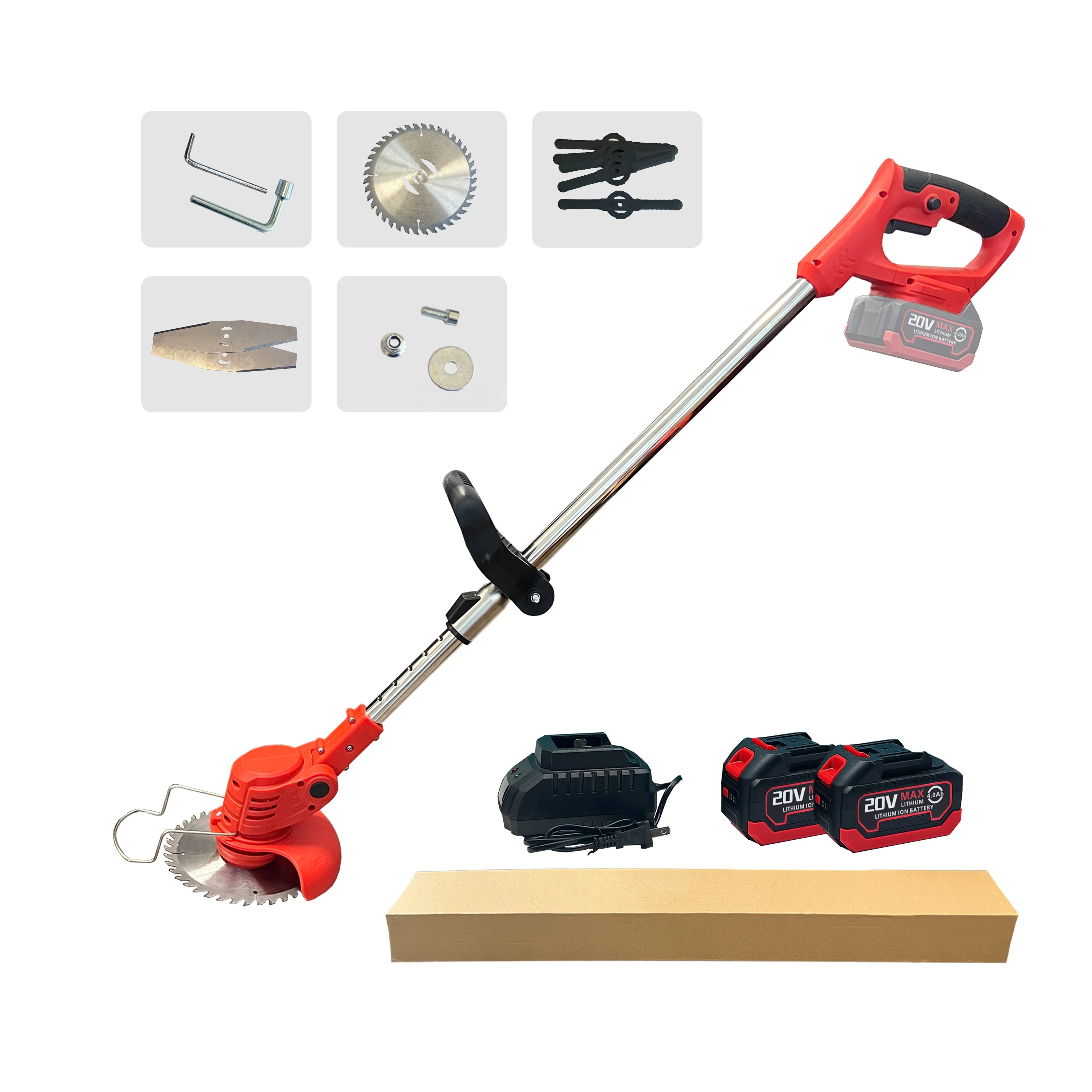 20V High Quality Electric Lawn Mower Brush or Brushless Motor Weeder Cordless Grass Trimmer