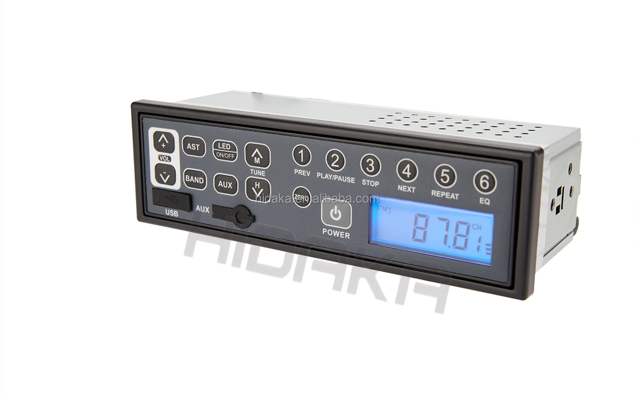 All frequency 24 volt excavator radio car radio with AUX-IN USB LED for Heavy Construction Machinery