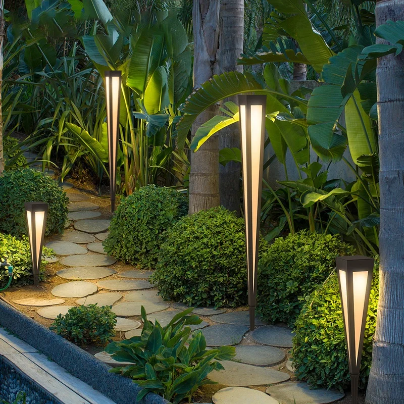 Modern 10W Aluminium LED Bollard IP65 Waterproof Outdoor Solar Garden Light for Hotel for Pathway and Lawn Lights