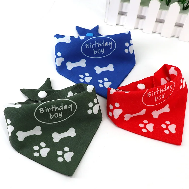custom printing cotton birthday dog scarf bandana