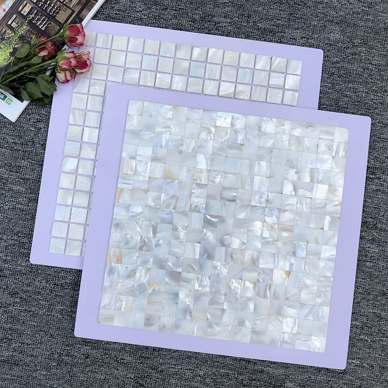White 3d Self Adhesive Peel And Stick On Mother Of Pearl Backsplash Shell Mosaic Tile