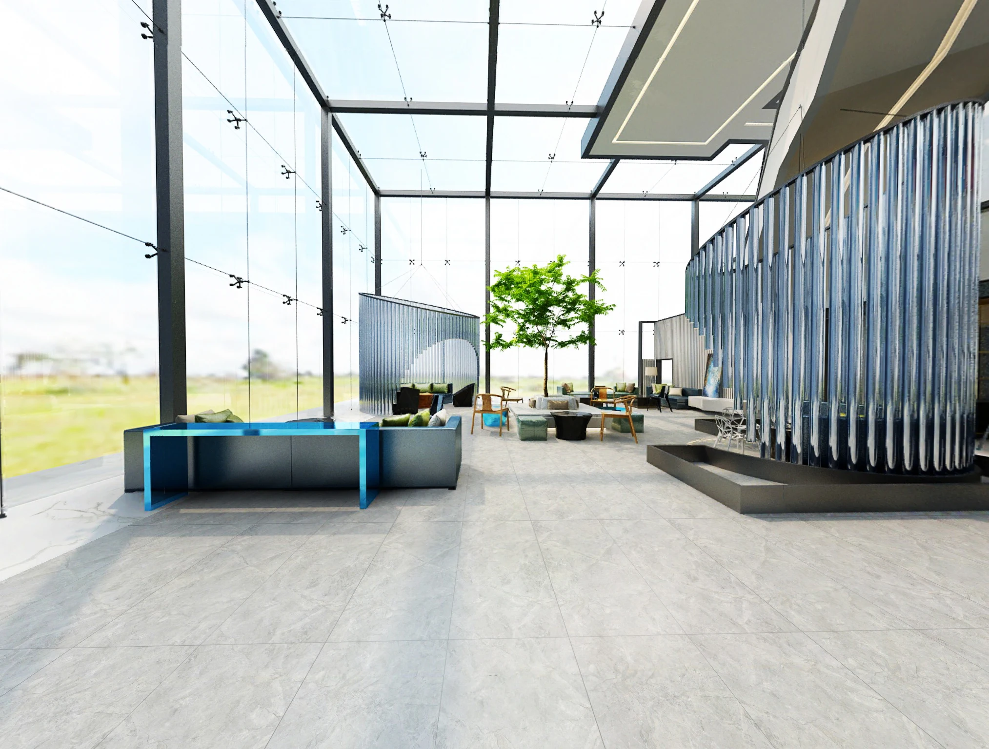 24x48 Marble Design Interior Sitting Room Stone Texture Tiles Waterproof Decorative Flooring Glazed Tiles