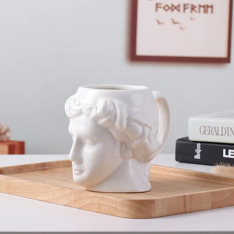 Spain Ancient Greece Apollo David 3D Coffee Mug Cup Sculpture Desktop Ornaments Office Pen Holder Large Capacity Ceramic Mug
