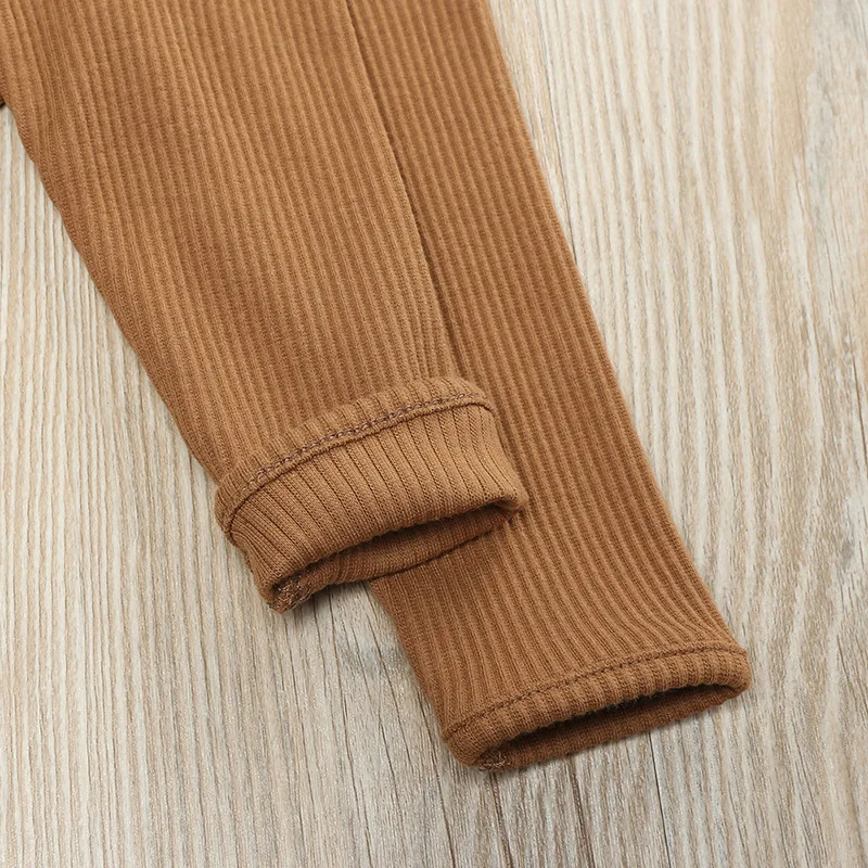 Comfortable Kid Plain Color Long Johns Cotton Knitwear Pajama Set Toddler Boys Underwear Pajamas Baby