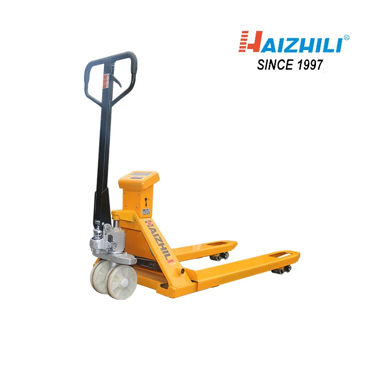 Haizhili Handing Equipment Accept Customized Construction Works Digital Scale Hand Pallet Truck