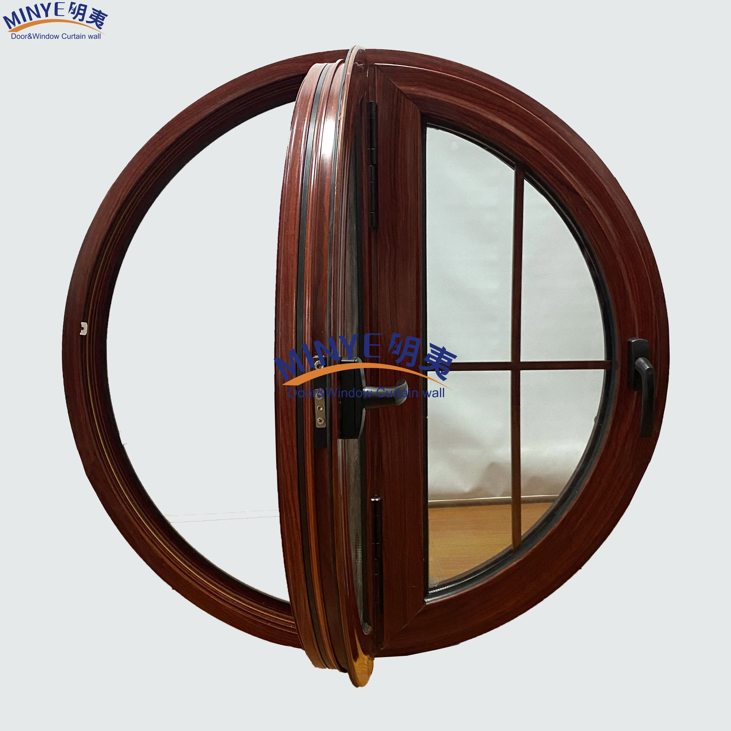 Aluminum alloy glass round window, one-click opening, easy operation, ventilation and lighting