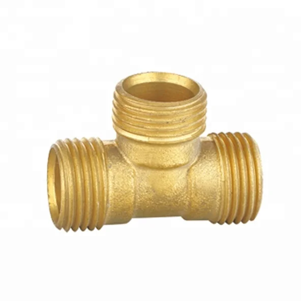The External Thread Brass Connector Tee Fittings for plumbing