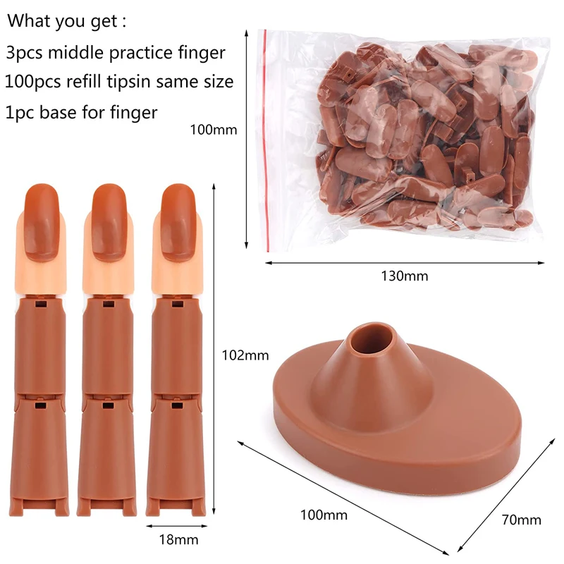 Wholesale Train Acrylic Middle Fingers For Nail Art Beginners False Hand Display Model Nail Training Practice Finger