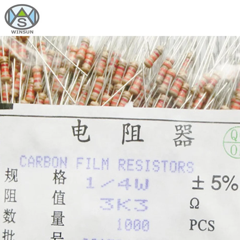 1/8W 1/4W 1/2W 1W 2W 3W 5W Fixed Carbon Film Resistor For Filters