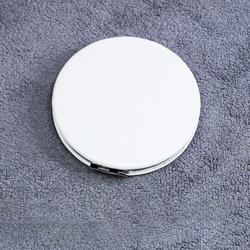 2024 New YD Customized Logo PU Leather Round Travel Portable Cosmetic Pocket Makeup Mirror Double Side Round Square Pink Mirror