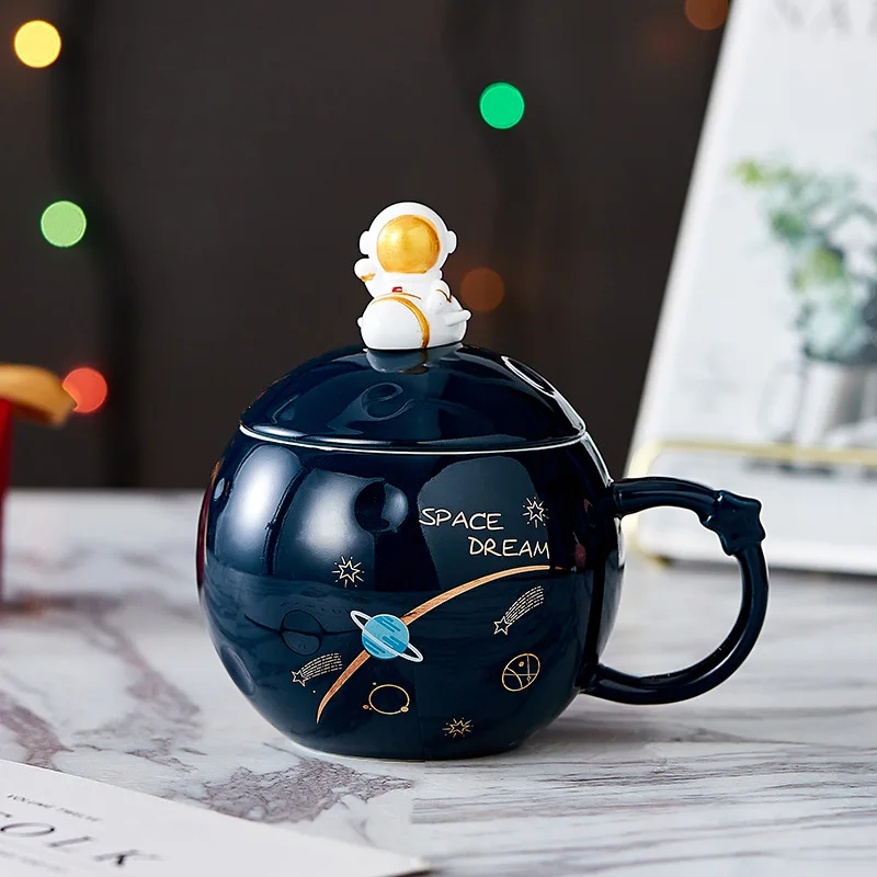 RM-009 Creative planet ceramic cup gift box net red mug astronaut companion gift office coffee cup CHAIV