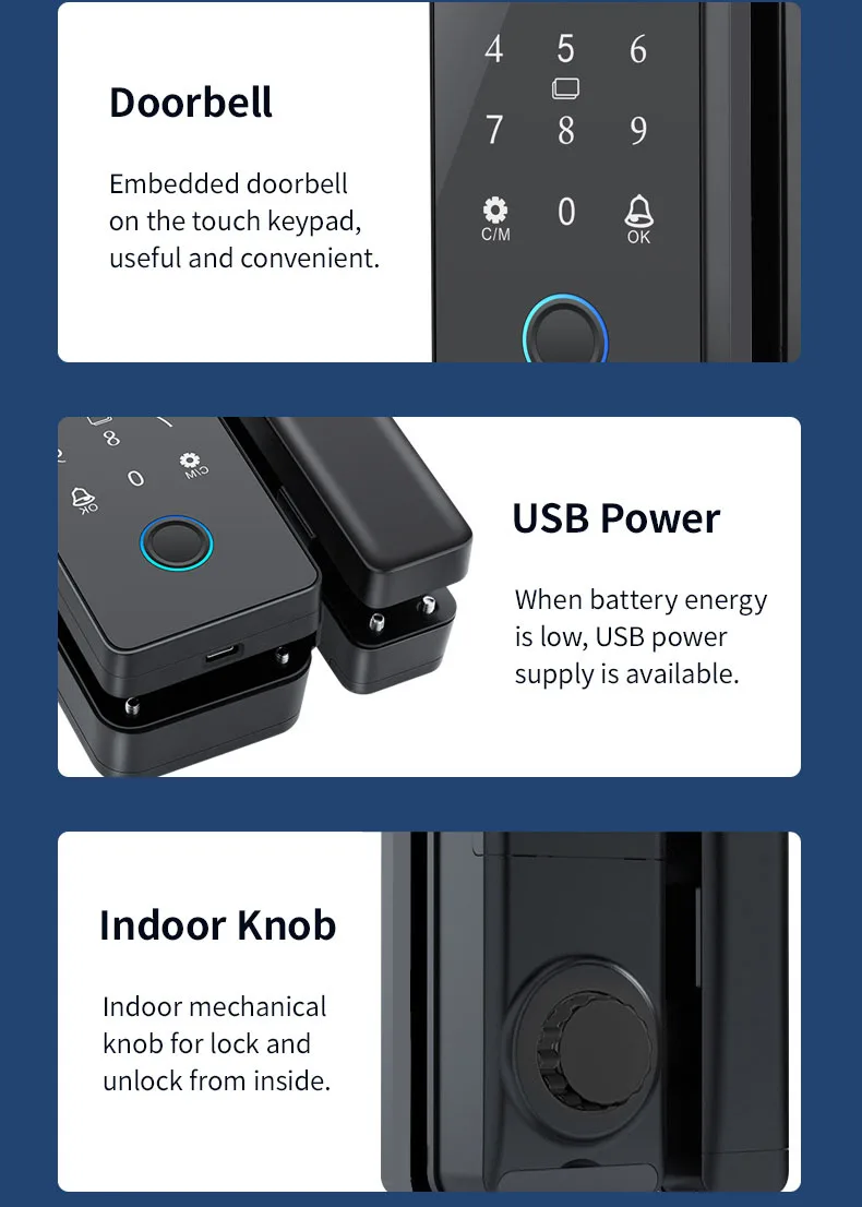 office government glass door tuya app remote control biometric fingerprint IPS screen smart glass door lock