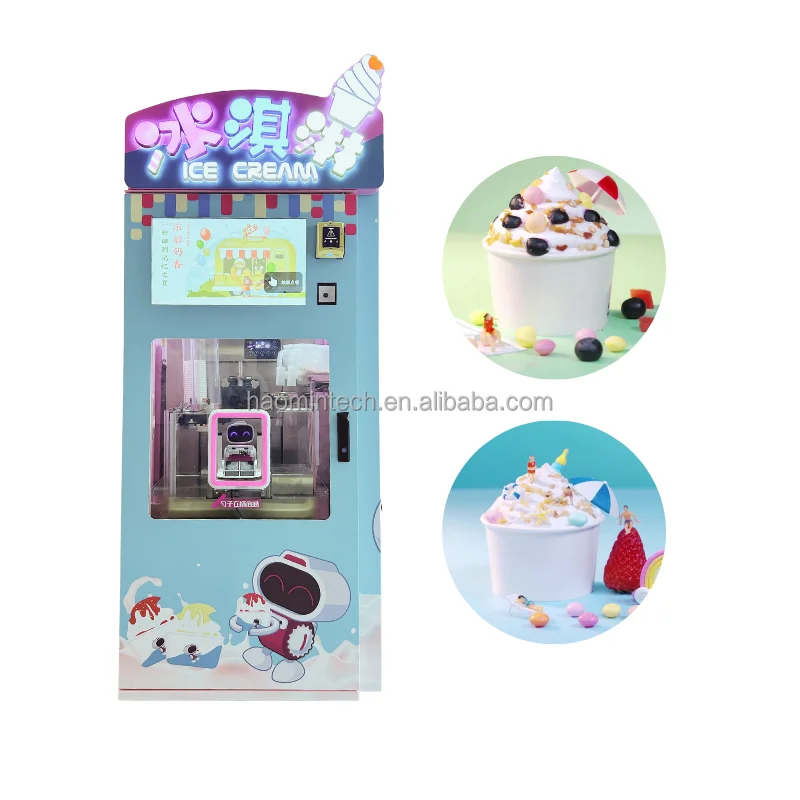 Soft Robot Froyo Machine for Ice Softy Cream Machines Makers Vending Maker Automatic Icecream Automated Froyo Machine
