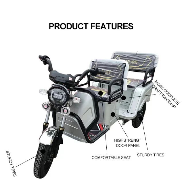 Home Ransport Three Wheels Adult 48V 500W Cargo Box Electric Tricycle For Teenagers