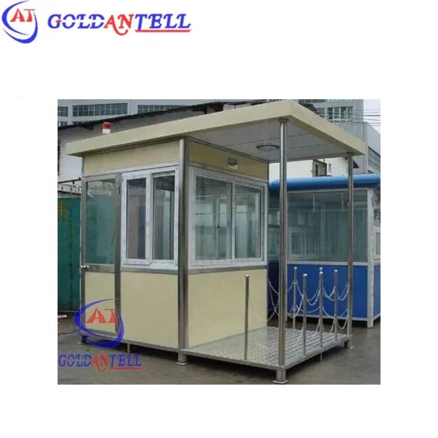 Anti-skid steel floor plate portable guard shack booth space tiny toll booth for sale