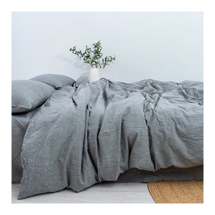 Профессиональное производство, Дешевый отель, набор из четырех предметов, конопляная пряжа, окрашенные однотонные льняные постельные простыни