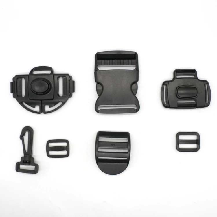 Bag Accessories Multiple Size Custom Logo Dual Curved Belt Lock Hanger Fixed Single Adjustable Quick Side Release Plastic Buckle