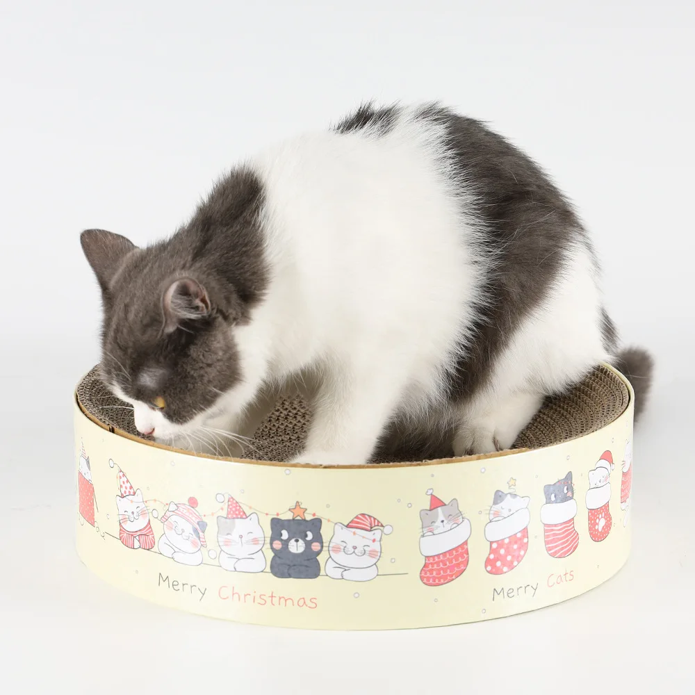 High Quality Round Pet Cats Scratcher Toys Corrugated Interactive Toy Cat Scratcher