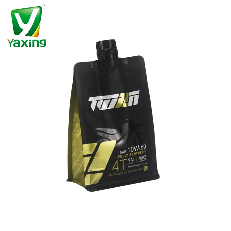 Hot selling custom factory wholesale environmentally friendly black printed car engine oil sealed odorless nozzle bag