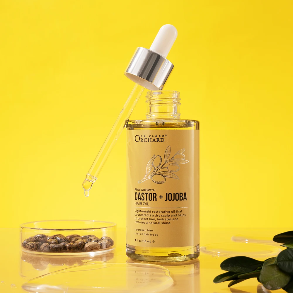 Customized Private label Hair Nourishing Hydrating Pro Growth Castor+Jojoba Hair Oil