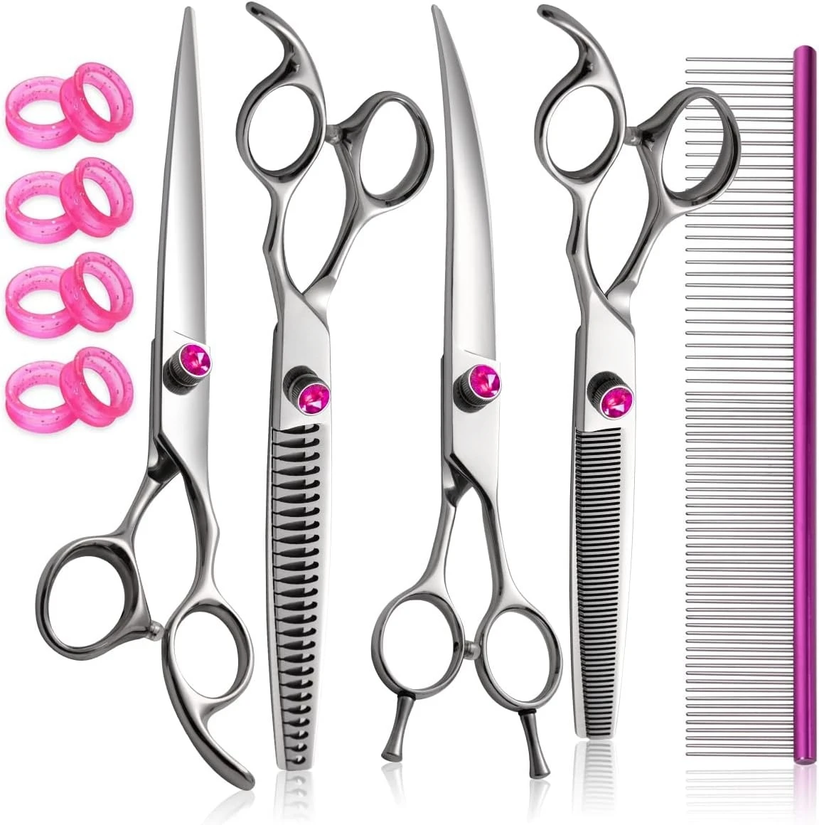 6.5 7 8 9 inch Japanese 440c Vg10 Stainless Steel High End Hair Beauty Dog Grooming Scissors Thinning Shears Kit Set For Pets