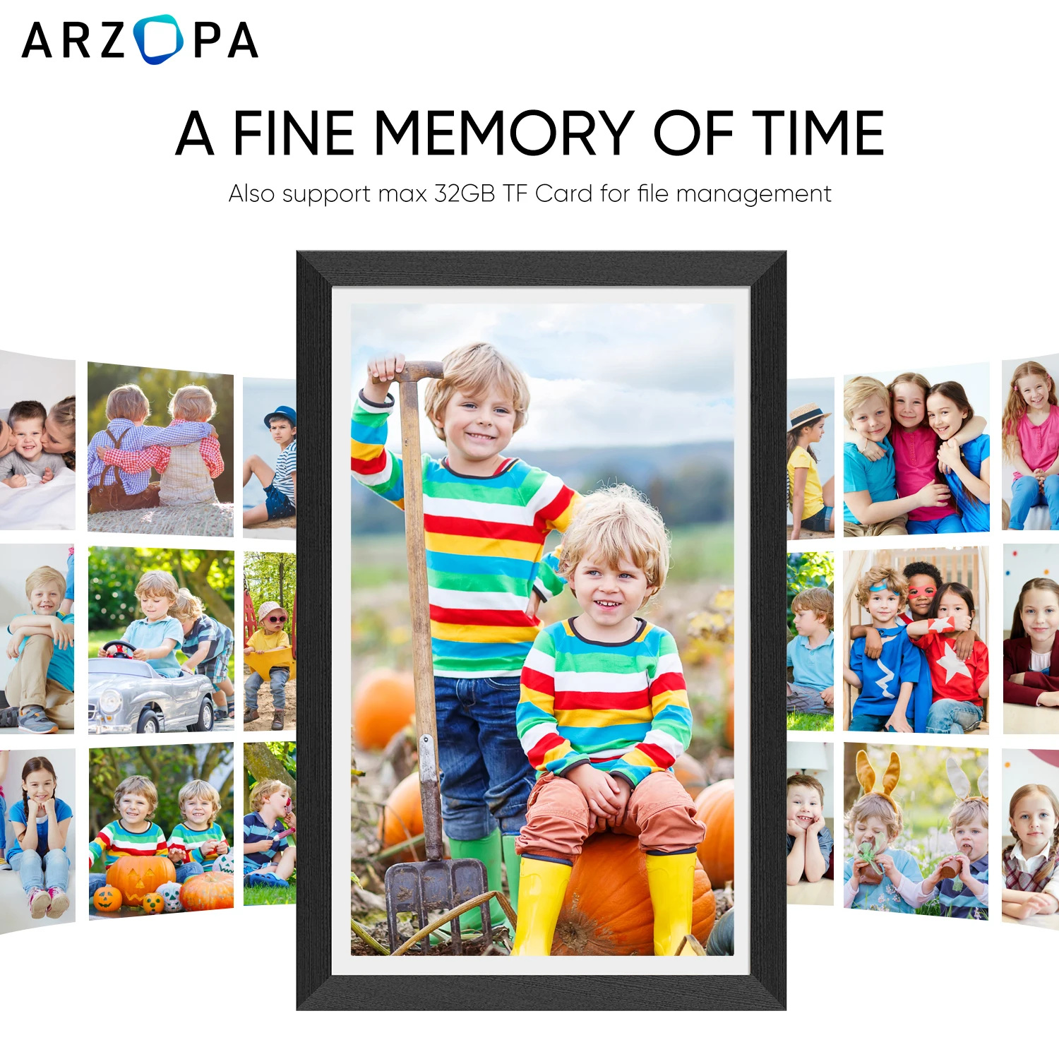 Arzopa 14.0 Inch Touch Screen 16GB Internal Memory PhotoShare Friends and Family Black Picture WIFI Digital Photo Frame
