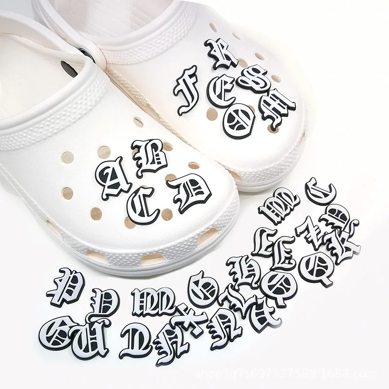 Wholesale customized good quality pvc shoe manufacturers greek letter charms