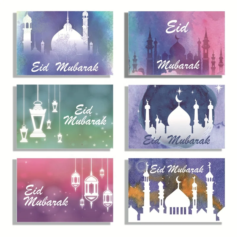 New 2022 Muslim Decorative Table Card with Envelope Eid Accessories Ramadan Name Card Set Eid Mubarak Gift Card