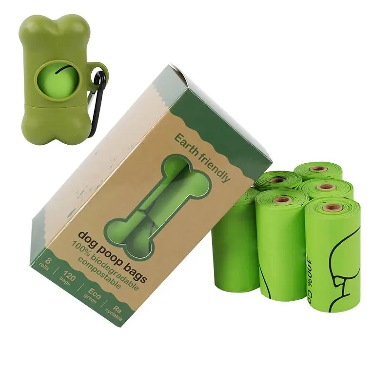 
Eco-friendly 100% biodegradable flushable dog waste bag Dog poop bags with dispenser in a box 