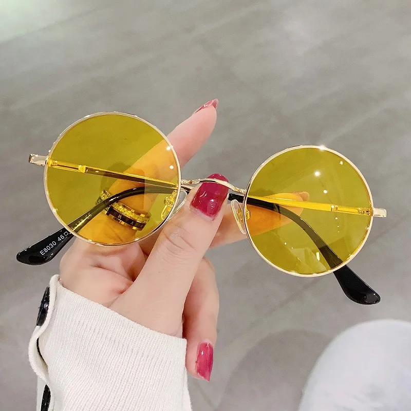 Super Fashion Round Authentic Sunglasses Men Women Polarized Shades Steam Punk Hot Design Unisex Metal Eyewear 2022 UV400