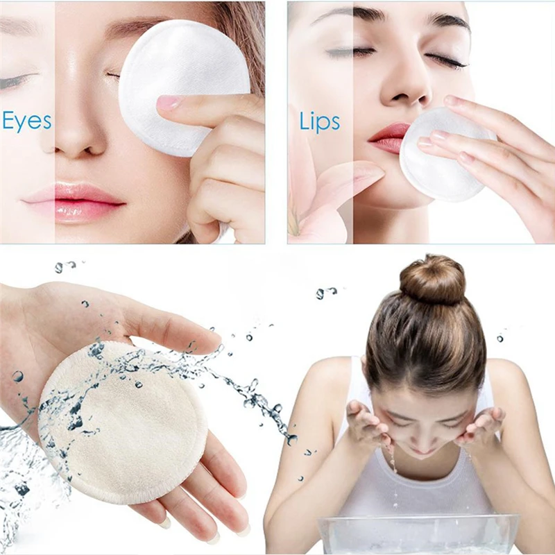 Reusable Cotton Pads Make Up Facial Remover Double Layer Pads Nail Cleaning Bamboo Makeup Remover Pads
