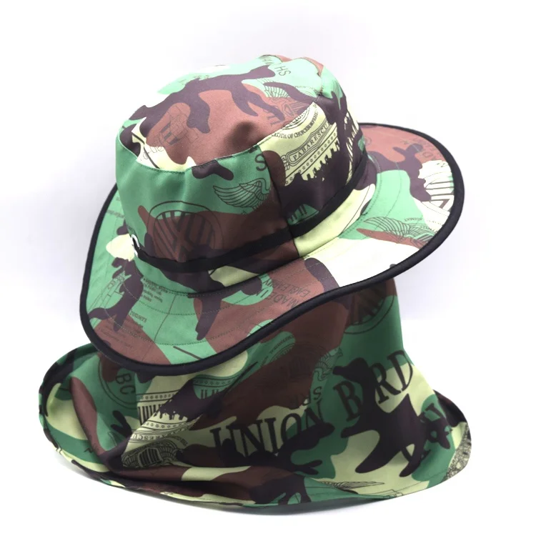 Camouflage sun protection outdoor hat forest camouflage sun protection fisherman hat sun protection face-covering bucket hat
