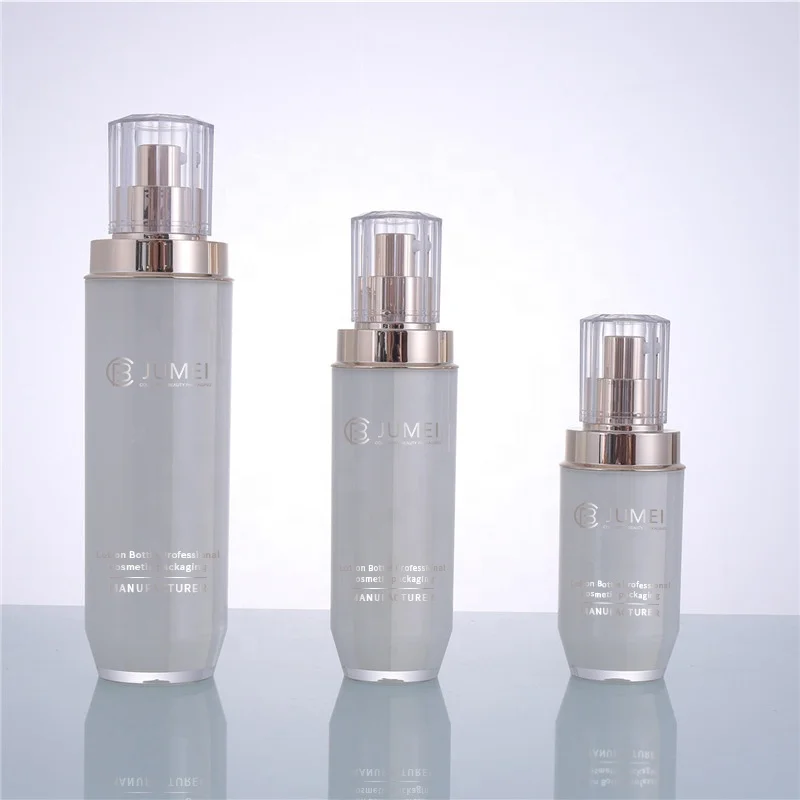 Modern White Cylinder Plastic PS Bottles Acrylic Jars for Cosmetic Packaging
