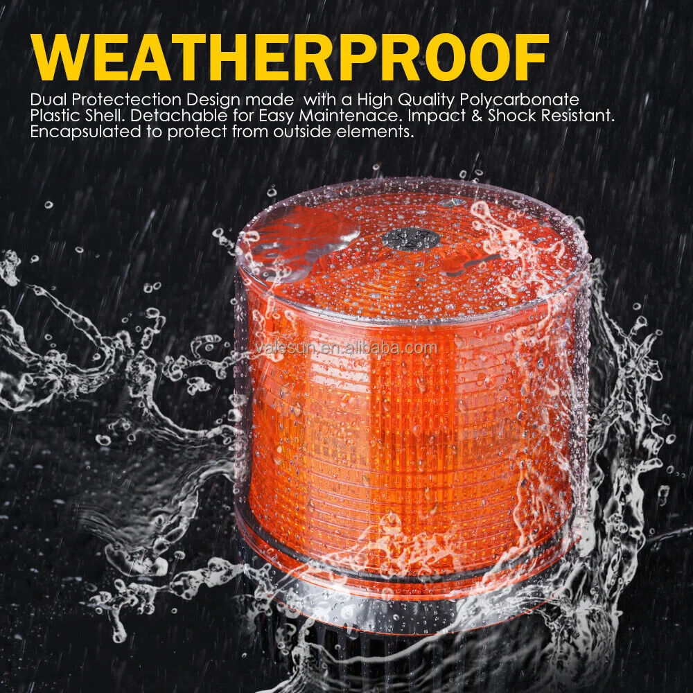 Amber Vehicle Car Roof Top Hazard Warning Flash Emergency Lights Rotating Flashing Safety Signal Lamp Led Strobe Beacon Light