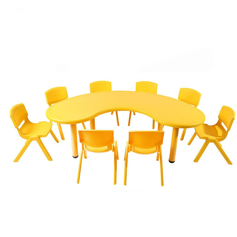 Great Quality Customized kindergarten furniture half moon green kids-reading-table kids reading table