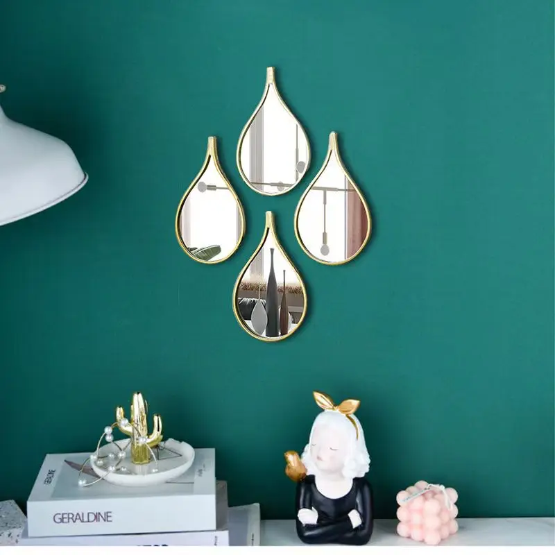36X20cm set 4 Simple European and American retro hanging mirror high-end atmospheric bathroom toilet makeup  mirror decoration