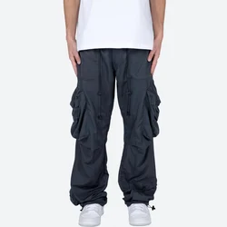 high quality custom multi pocket nylon unisex flare blank baggy streetwear hiphop blank cargo pants