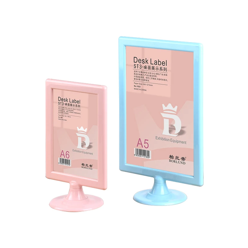 BORLUND  L shape sliver Menu Restaurant 105x148mm A6 Holders Signage Display Stand Holder Sign Tabletop Sign Holder Stand
