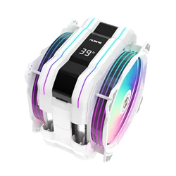 ALSEYE White M120D-Plus Dual Fans CPU cooler with Real Time Temperature Display for White Gaming PC Case