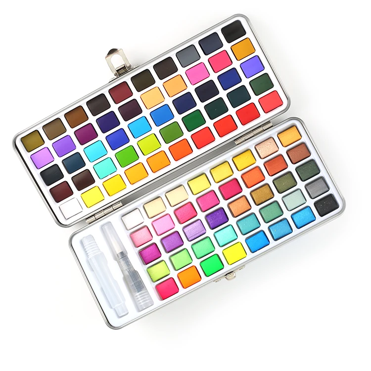 Factory Price Iron Box Glitter Pigment Metallic  12 24  Artist  Painting 36colors Professional  Solid  Watercolors Paints Sets