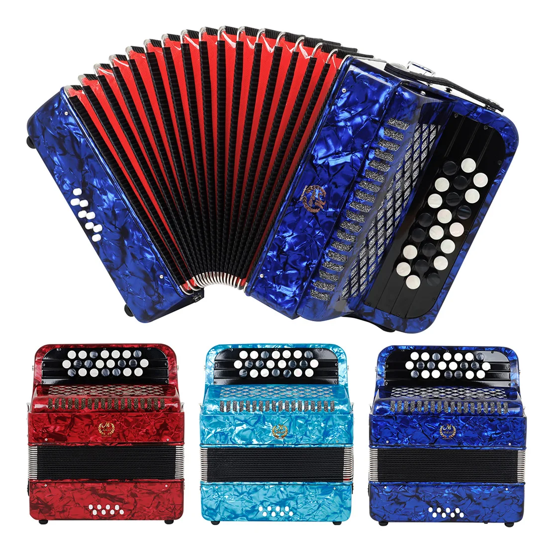 Meibeite 22 key 8 bass Bayan accordion button style accordion student adult performance keyboard instrument qin