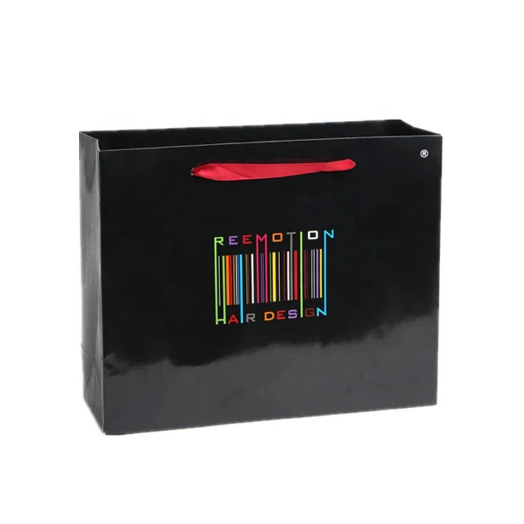 
Manufacturer custom low cost glossy laminated fancy famous brand logo print packaging paper shopping bag 
