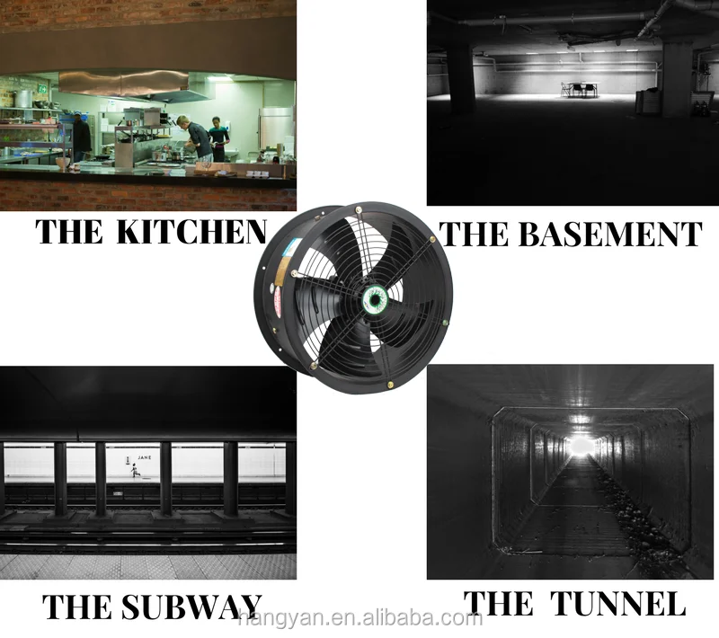 CE YWF4E-350 14inch Short Round Tube  220V AC axial cooling fans ventilation fans industrial