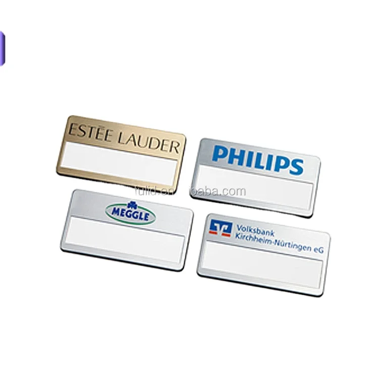 Custom alloy identity name plate tag Insert Window Name Badges