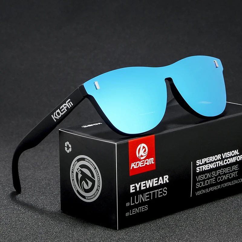 Мужские ультралегкие очки KDEAM, квадратные спортивные солнцезащитные очки с оправой из TR90, дорожные зеркальные поляризационные солнцезащитные очки с защитой UV400, KD260