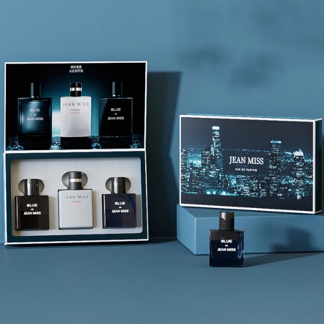 Luxury Mini EDT for Men Long-Lasting Woody Cologne in Ocean Blue Bleu Scent with Wilderness Pheromone Body Perfume in Gift Box