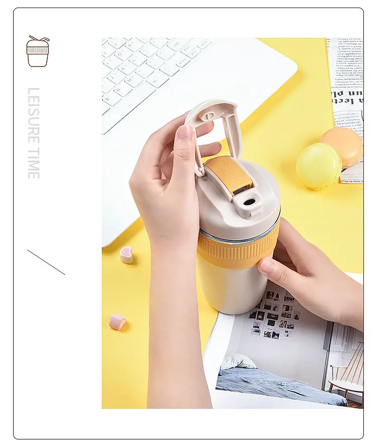 Factory supply wholesale custom cheap baby cute cups plastic reusable cup with lid and straw