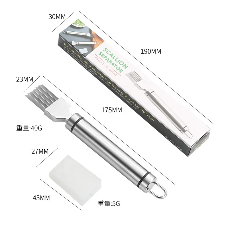 Multi-function Kitchen Gadget Stainless Steel Green Onion Cutter Vegetable Scallion Shredders Knife With Protective Cover