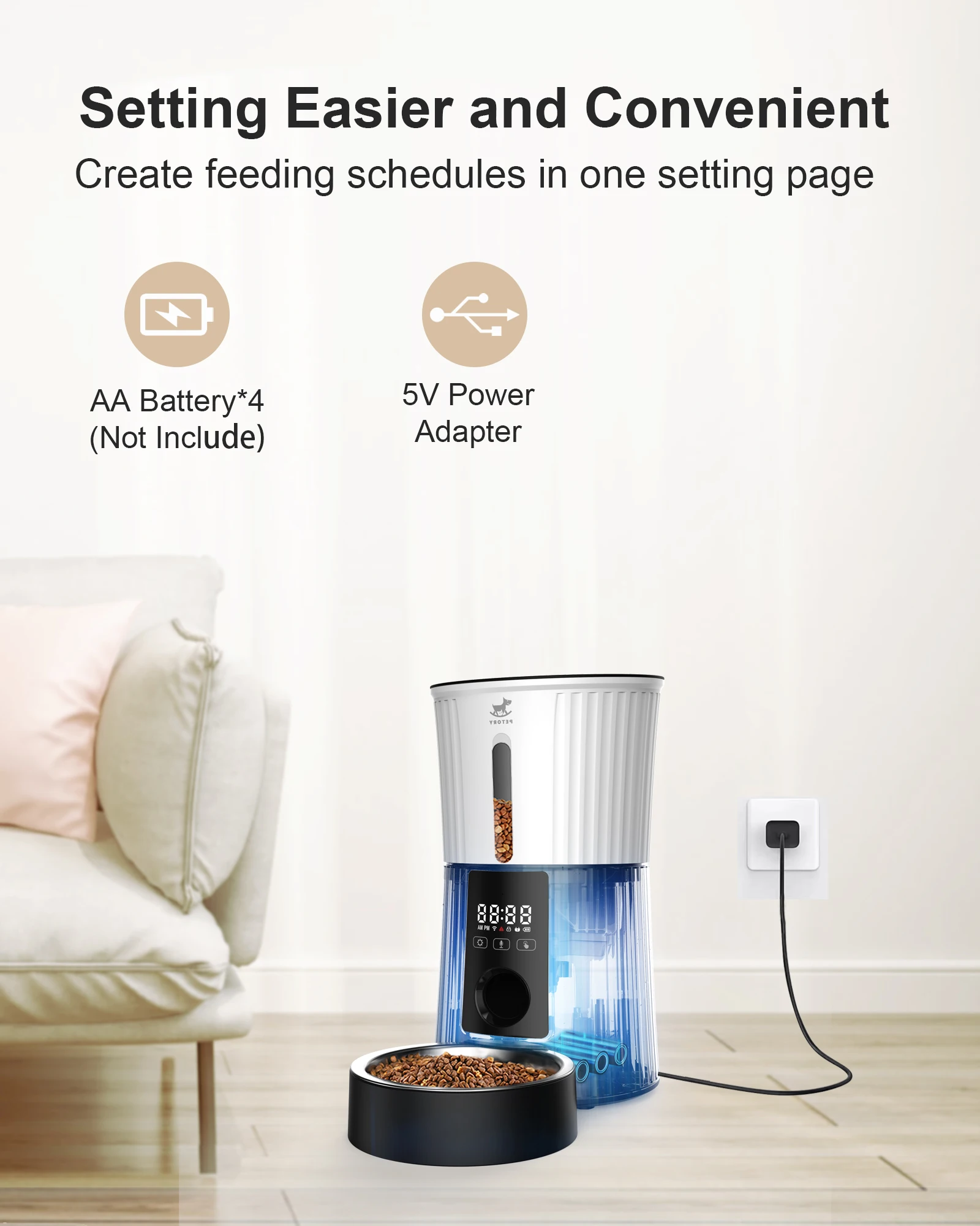 Automatic Food Dispenser Cat We Dog Feeders Dogs Pets And Cats Auto Wifi Microchip 4l Timing 2023 Automatique Pet Feeder Smart