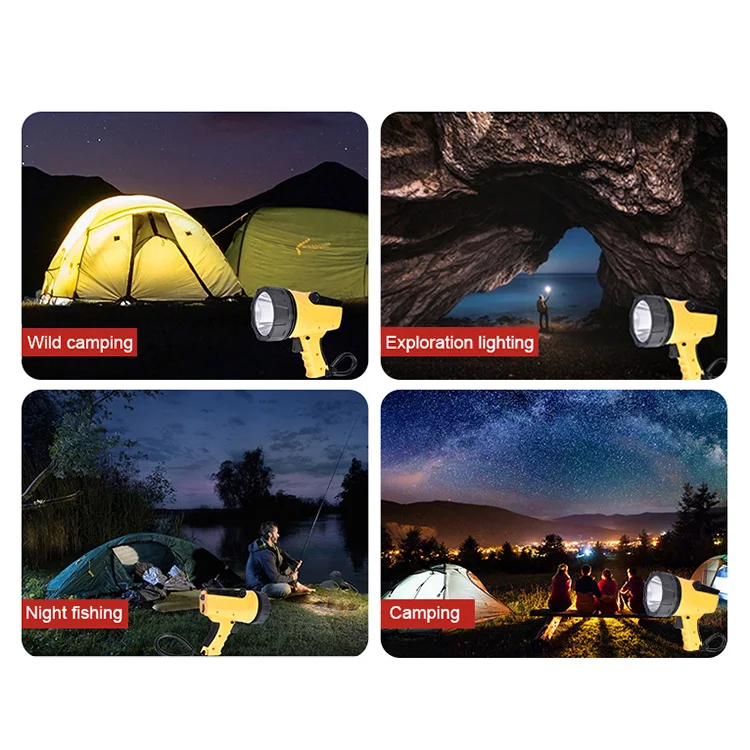 Long Range Rechargeable Glare Lintern Bulb Lamp 1800 Lumen Mini Torch Hand Handheld Spotlight